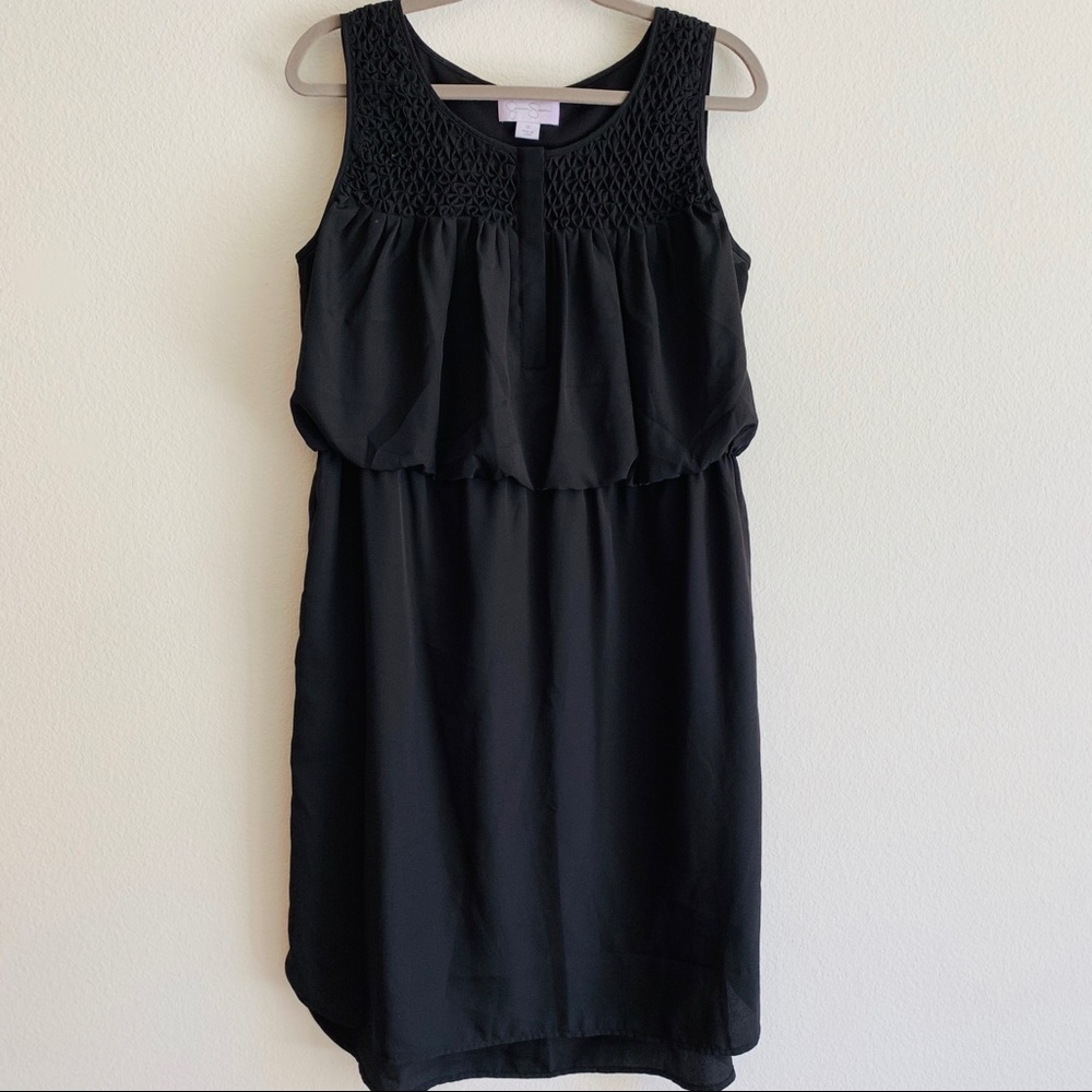 Jessica Simpson Black A-Line Snap Front Dress 1X